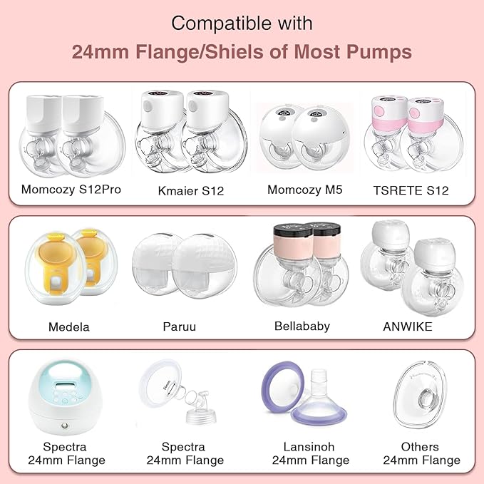 Flange Insert 17mm, Compatible with S9/S12/S9Pro/S12Pro Wearable Breast Pump Parts Replace, Pump Shield/Flange Insert to Reduce 24mm Down to 17mm