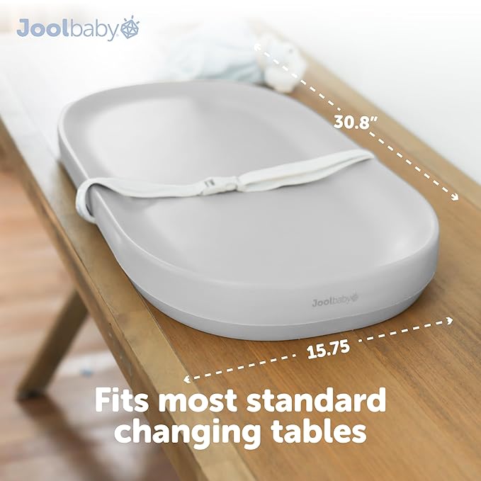 Jool Baby Waterproof Baby Changing Pad - Easy to Clean, Lightweight & Portable - Large Foam Cushion for Comfort (Gray)