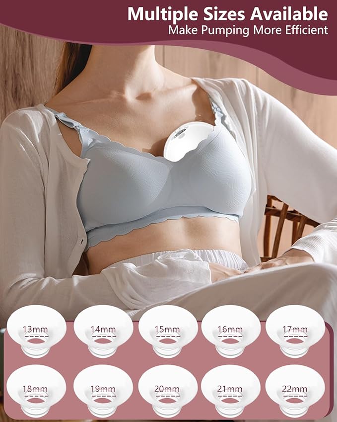 Flange Insert 18mm for Momcozy M9 M6 M5 V1 Pro V2 Pro S12 Pro S9 Pro, Compatible with Medela/Elvie/Spectra/Willow Go/eufy/Lansinoh Breast Pump, Breastfeeding Essential Kit, 2PCS
