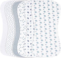 2-in-1 Burp Cloths and Baby Bibs - 6 Pack Large Super Absorbent Soft Cotton Burping Cloths for Spit Up, 3 Layers Thick Baby Burp Rags for Girls & Boys