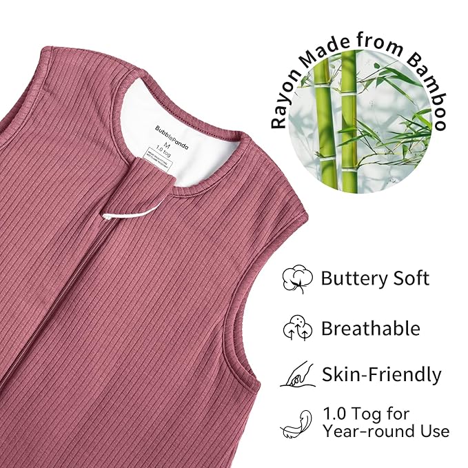 Rayon Made from Bamboo Toddler Sleep Sack with Feet 24-36 Months 1.0 Tog Breathable Sleep Sack 2t-3t Ultra Soft Baby Wearable Blanket with Legs Unisex Sleeping Bag with 2-Way Zipper