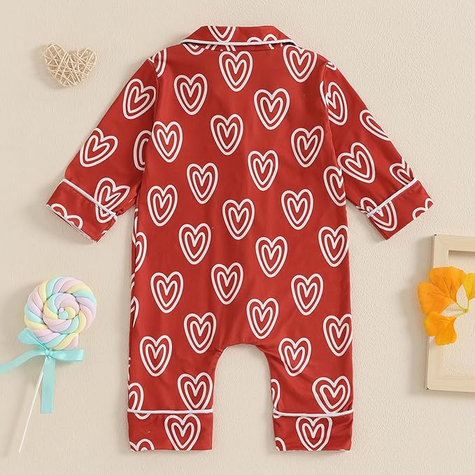Balaflyie Baby Girl Button Down Pajamas Romper One-Piece Jumpsuit Long Sleeve Sleeper Infant Sleepwear