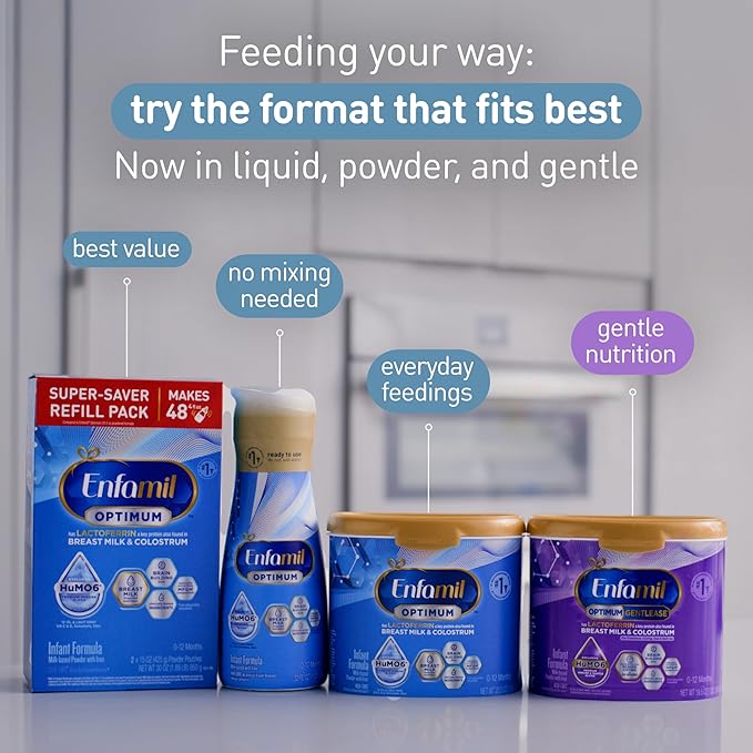 Enfamil Optimum (Enspire) Ready-to-Feed Baby Formula, Our Closest to Breast Milk, Brain-Building DHA, 32 Fl Oz