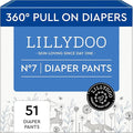 LILLYDOO Diaper Pants Toddlers - Size 7 (33+ lbs), Half-Monthly Supply (51 Count), Skin-Friendly, Ultrasoft, Chlorine-Free, Snug Fit & Absorbent Pull On Diapers