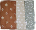 Mebie Baby Burp Cloths, Woods Print 3-Pack, Muslin Burp Cloth Set for Spit Up, Drool, and More, Boho Burp Cloths for Baby Boy and Girl, Baby Must Haves for Registry Lists and Gifts for Newborns