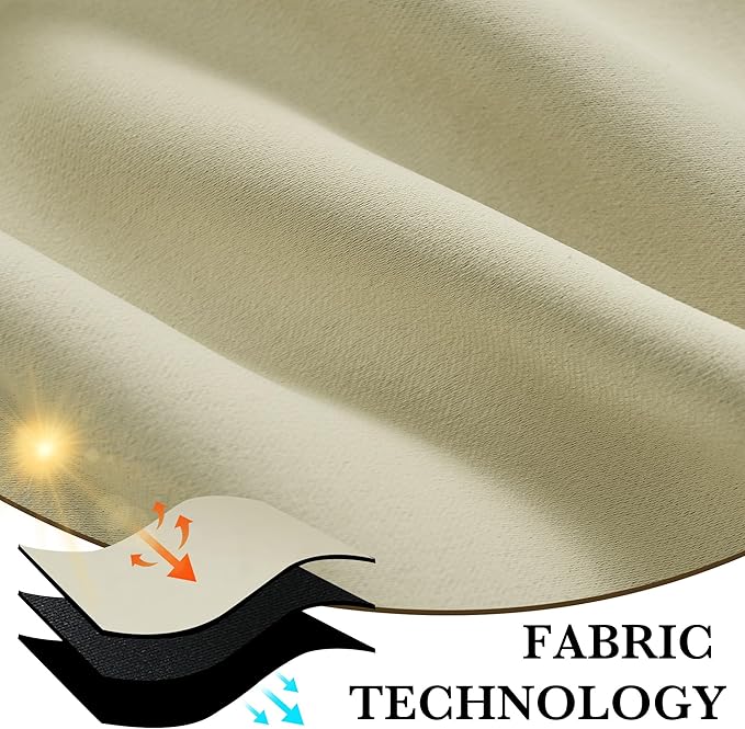 RYB HOME 100% Blackout Short Curtains for Small Window, Thermal Insulated Total Room Darkening Noise Reducing Curtains for Basement Bathroom RV Cars, 29 inches Wide by 24 inches Long, Beige