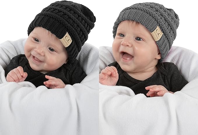 Funky Junque Baby Winter Hat – Cute Newborn Hats, Cozy Warm Infant Beanie, Soft Knit Stocking Stuffer for Babies 0–12 Months