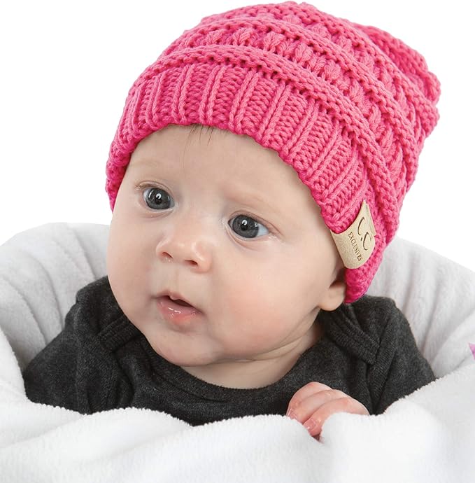 Funky Junque Baby Winter Hat – Cute Newborn Hats, Cozy Warm Infant Beanie, Soft Knit Stocking Stuffer for Babies 0–12 Months
