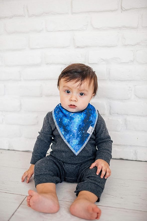 Copper Pearl Baby Bandana Drool Bibs for Drooling and Teething 4 Pack Gift Set Galaxy