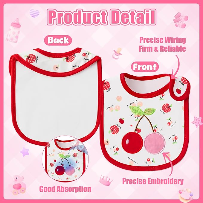 Cotton Waterproof Baby Bibs - 24Pcs Adjustable Hook Loop Closure Bib for Feeding Teething Drooling Eating, 6-12 Months