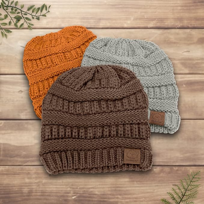 3-Pack Baby Beanies for Boys, Girls - Stretchy Knit Baby Hats, Cute Newborn & Toddler Winter Hat, Soft & Warm Infant Beanie 6-36 Months (Mars, M)
