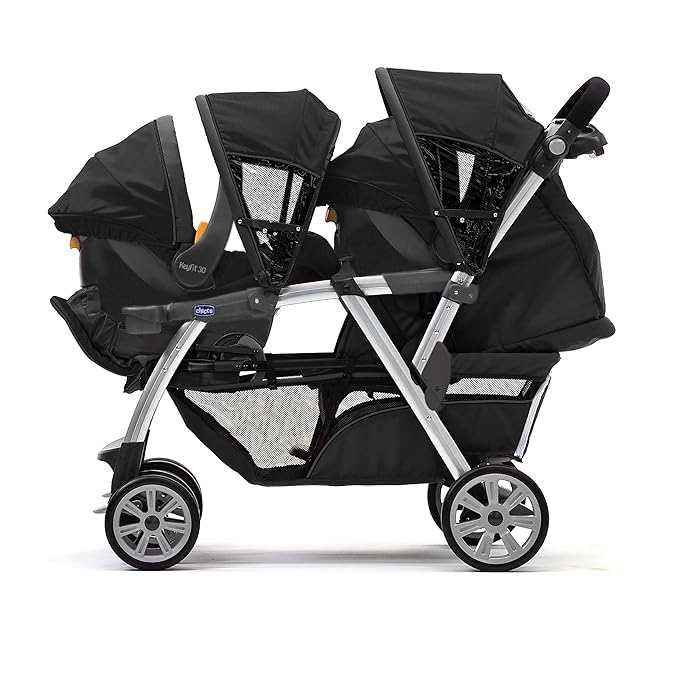 Chicco Cortina Together Double Stroller - Minerale | Black/Silver