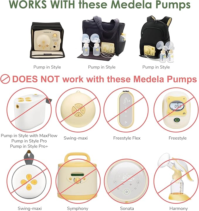 Maymom Breast Pump Kit Compatible with Medela Pump in Style Advanced Pump; 2xTwo-Piece 17mm Breastshield, 2 Valve, 4 Membrane, 2 Replacement Tubing; Replacement Part for Medela Shield, Valve