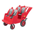 Children's Factory 4 Passenger Never Flat "Fat Tire" Bye-Bye Buggy, Red Daycare Multi-Passenger Buggy, 4 Seat Kids Commercial Stroller, Canopy Sold Separately