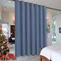 RYB HOME Privacy Curtain for Sliding Glass Door, Light Block Noise Reduce Insulated Curtain Screen Ceiling to Floor for Locker Room Basement Bedroom Closet, 100 inch Wide x 96 inch Long, Stone