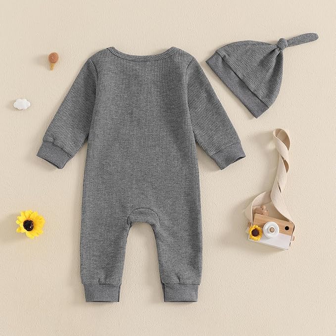 Kuriozud Newborn Infant Unisex Baby Boy Girl Clothes Button Romper Jumpsuit Basic One Piece Outfits