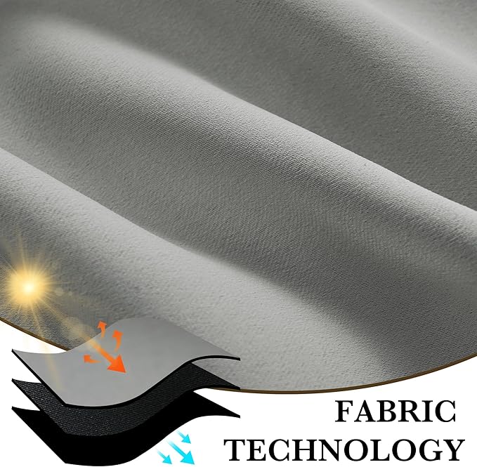 RYB HOME 100% Blackout Short Curtains for Small Window, Thermal Insulated Total Room Darkening Noise Reducing Curtains for Kitchen Bathroom Basement, 42 inches Wide by 45 inches Long, Silver Grey