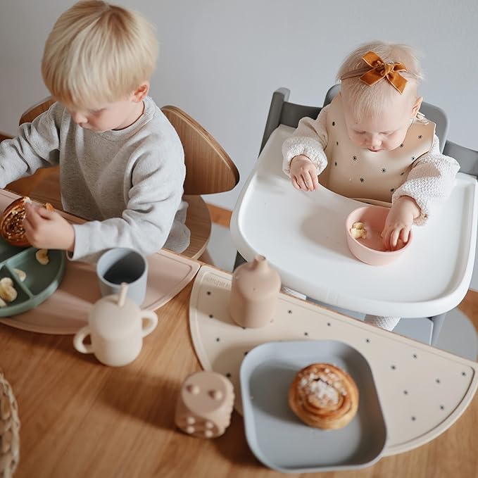 mushie Silicone Placemat for Kids | BPA-Free Non-Slip Design (Whales)