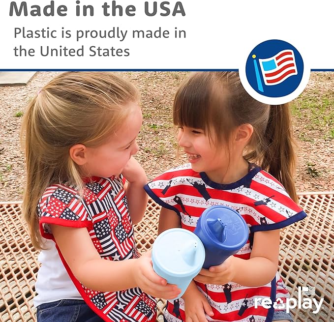 Re-Play Sippy Cups for Toddlers - 10 Oz. Reusable Spill Proof Cups for Kids, Dishwasher/Microwave Safe - Made in USA - Set of 4-3.13" x 6.25" - Princess