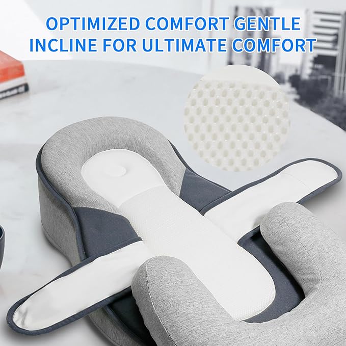 2025 Upgraded Removable Rest Nest Baby Bed Acid Reflux with Strap,Keesley Rest Nest Baby Pillow for Comfortable & Feeding Support