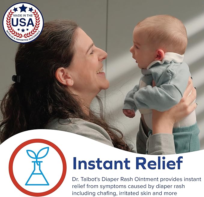 Dr. Talbot's Maximum Strength Diaper Rash Ointment - 4 oz - Zinc Oxide Skin Protectant with Peruvian Balsam - Treats and Prevents Rash