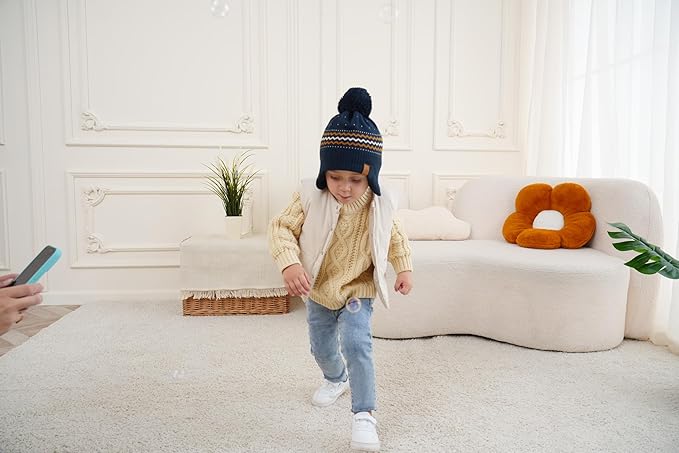 Moon Kitty Baby Boys Hats Toddler Beanies for Boys Winter Fleece Winter Hat Boys
