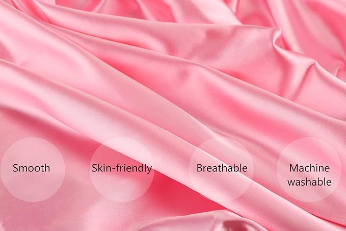 Satin Nursing Pillow Cover Set 2 Pack Ultra Soft Silk Compatible with Boppy Pillow for Breastfeeding Pillow Protect for Baby Hair and Skin White & Pink