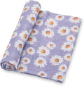 LollyBanks Baby Blanket, 100% Cotton Muslin Swaddle Blanket, Soft Baby Girl Blanket 47 x 47 Inches, Nursery Swaddling Blankets for Girls, Baby Essentials, Registry (Daisy Print)