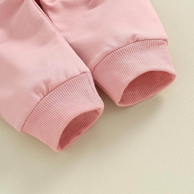 Fernvia Toddler Baby Girl Clothes 3 6 9 12 18 24 Months Fall Outfits Solid Long Sleeve Sweatshirt Tops + Pants Set