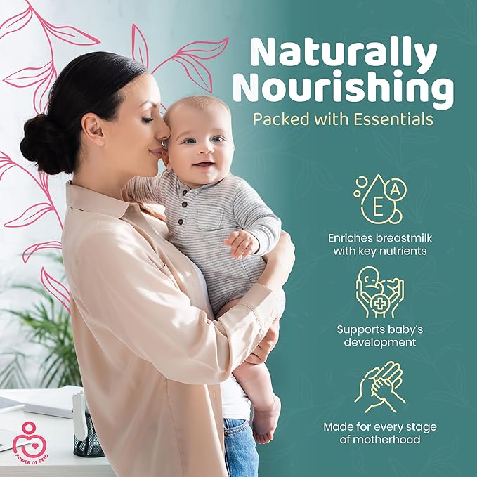 Milkrush Lactation Support for Breastfeeding - Oats Seeds & Almond Lactation Drink Mix - Milk Booster for Breastfeeding Superfood Mix with Omega 3, Iron & Calcium - Kosher Certified - 26oz Bag