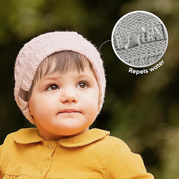 3-Pack Baby Beanies for Boys, Girls - Stretchy Knit Baby Hats, Cute Newborn & Toddler Winter Hat, Soft & Warm Infant Beanie 6-36 Months (Sweet Pea, M)