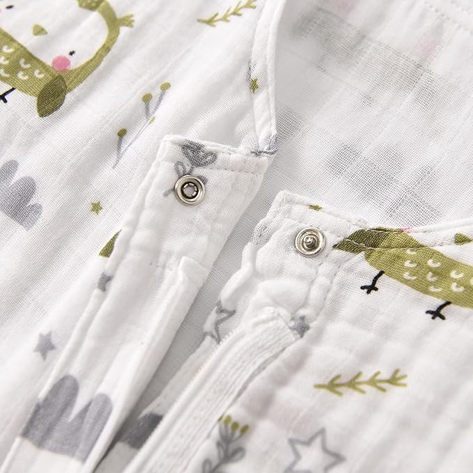 TADO MUSLIN Toddler Sleep Sack 2-4T, 0.5 TOG Lightweight Wearable Blanket, 100% Organic Cotton Muslin, Sleeveless, 2-Way YKK Zipper, OEKO-TEX Certified, Owl