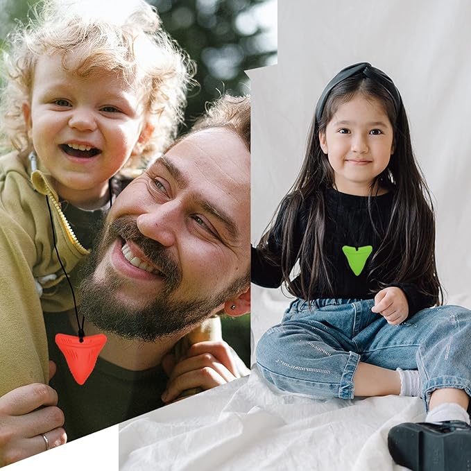 Chew Necklace for Kids Adults, Silicone Chew Toys for Kids Boys Girls with Anxiety Autism ADHD SPD Needs, Autism Sensory Necklaces for Chewing - 6 Pack