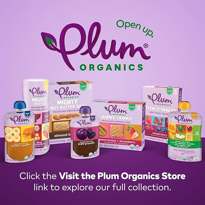 Plum Organics Mighty 4 Organic Toddler Food - Banana, Blueberry, Sweet Potato, Carrot, Greek Yogurt, and Millet - 4 oz Pouch (Pack of 12) - Organic Fruit and Vegetable Toddler Food Pouch