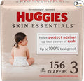 Huggies Size 3 Diapers, Skin Essentials Baby Diapers, Size 3 (16-28 lbs), 156 Count (3 Packs of 52)