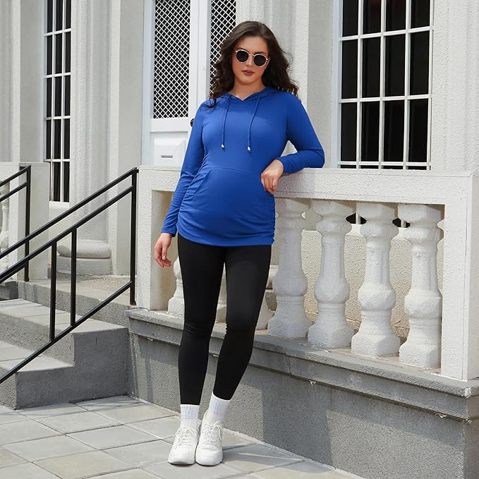 GINKANA Maternity Hoodie Long Sleeves Shirts Casual Maternity Top Pregnancy Sweatshirt Casual Clothes