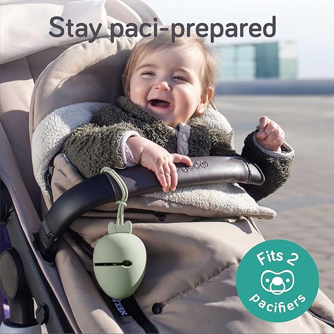 Baby Uma Silicone Pacifier Holder Case - BPA-Free, Dishwasher-Safe & Universal Pacifier Case for Diaper Bag, Fits 2 Pacis