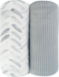 Jersey Swaddle Blanket, Ultra Soft Stretchy Receiving Blanket, Newborn Swaddle Wrap for Boys & Girls, 40 x 30 inches, 2 Pcs