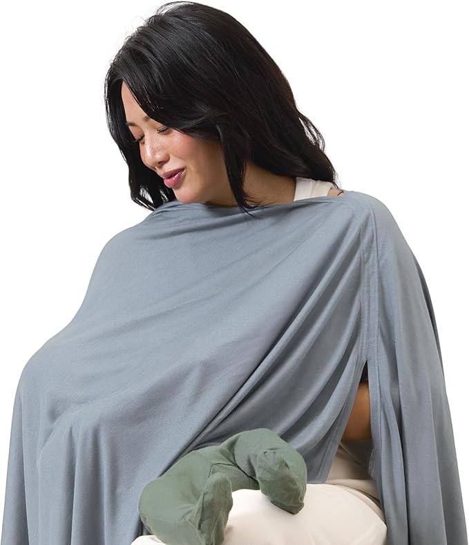 Solly Baby Nursing Cover, Ultra-Breathable, Lightweight Breastfeeding Cover-Up, Buttery-Soft Fabric, Universal Fit, Postpartum Essentials, Newborn Must Haves, Coastal