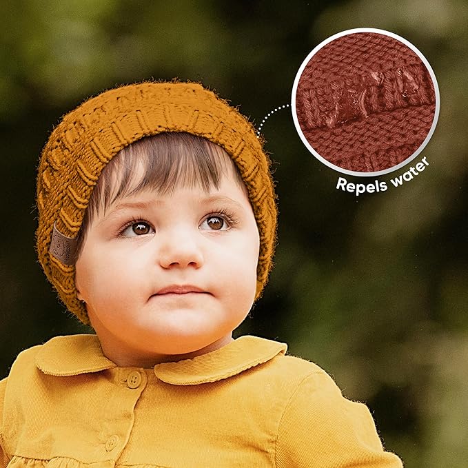 3-Pack Baby Beanies for Boys, Girls - Stretchy Knit Baby Hats, Cute Newborn & Toddler Winter Hat, Soft & Warm Infant Beanie 6-36 Months (Terracotta, M)
