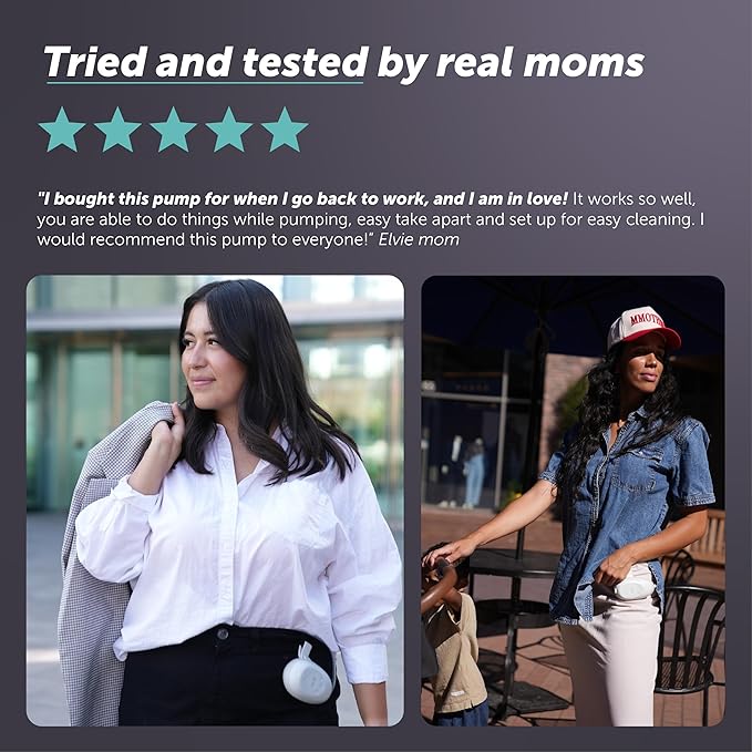 Elvie Stride 2 Hospital-Grade, App-Controlled Double Breast Pump - Hands-Free, Wearable, Ultra-Quiet & Electric with 10-Settings & Rechargeable