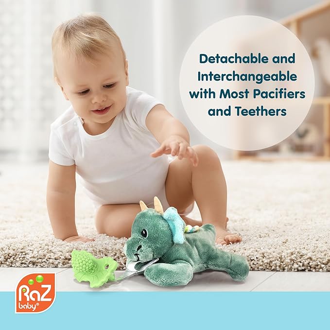 RaZbaby Unicorn RaZbuddy w/RaZberry Teething Relief Pacifier – Soothes Sore Gums w/Nature-Inspired Texture, 100% BPA-Free Silicone Teether, Detachable Stuffed Animal – 3 Months+ Teether, Pink