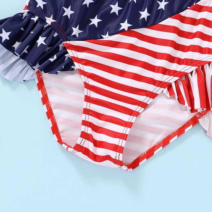 YOUNGER TREE Toddler Girls Two Pieces Swimsuit Color Block Stripe Swimwear Summer Beach Bathing Suit 18M-5T