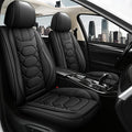 Pariitadin Leather Car Seat Covers Front Pair, Waterproof Faux Leather Seat Covers for Cars, Non-Slip Car Interior Covers Universal Fit for Most Cars Sedans Trucks SUVs, Black