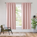 RYB HOME Bedroom Blackout Curtains 63 inches Long, 100% Blackout Thermal Insulated Noise Reducing Curtains for Living Room Nursury, 34 inches Wide by 63 inches Long, Baby Pink