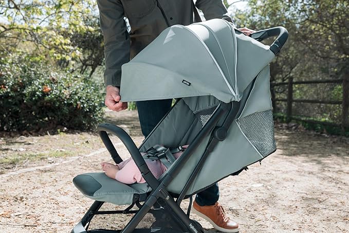 Inglesina Quid³ Stroller, Planet Green - Compact Reclining Travel Stroller for Baby & Toddler 0-55 lbs, One Hand fold, Car seat Compatible, Airplane Overhead, Lightweight, Foldable, XL UPF 50+ Canopy