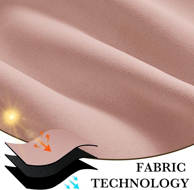 RYB HOME 100% Blackout Short Curtains for Small Window, Thermal Insulated Total Room Darkening Noise Reducing Curtains for Basement Bathroom Basement, 29 inches Wide by 45 inches Long, Peach Pink