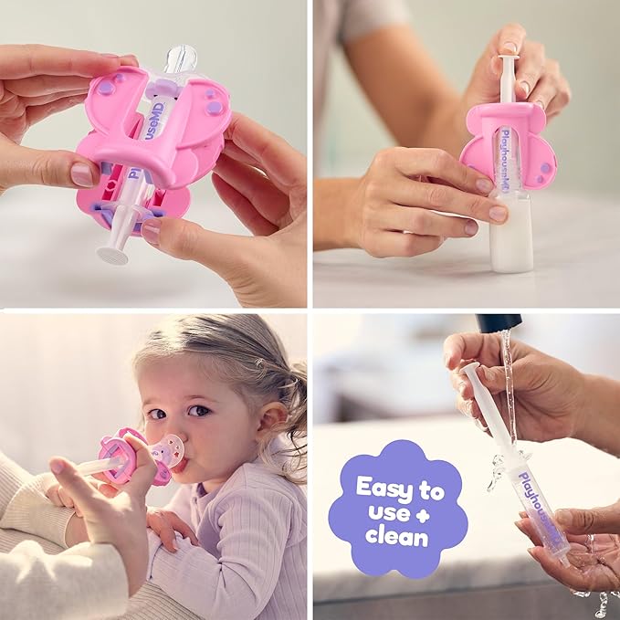 Medicine Dispenser, Butterfly - Liquid Medication Syringe for Newborns, Infants, Babies & Toddlers - Baby Medicine Kit with Pacifier Attachment for Accurate Dosing
