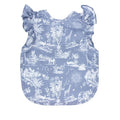 BapronBaby Flutter Savanna Blue Bapron - No Neck Tie Safer Bib for Baby & Toddler - Soft Waterproof Stain Resistant - Machine Washable - Sz Preschool 3-5yrs