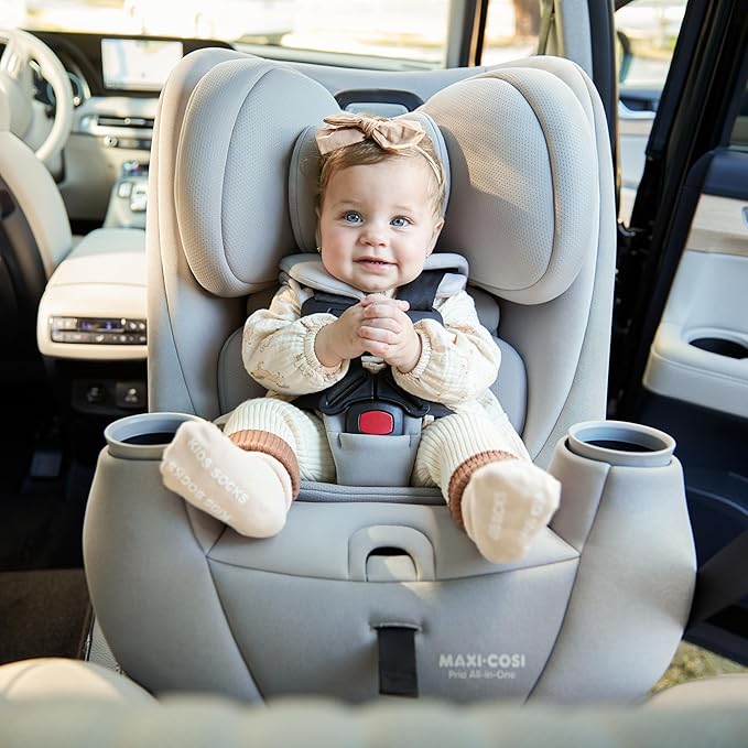 Maxi-COSI Pria All-in-One Convertible Car Seat, Infant to Toddler Car Seat, Easy-Install Harness, Machine-Washable Cover, 5-100 lbs, Sea Shadow